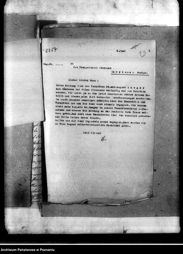 Obraz 17 z jednostki "Korespondencja w sprawie miejscowych Niemców, którzy zginęli w 1939 roku"