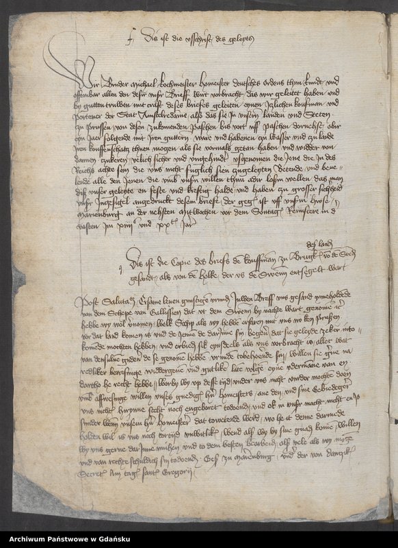 image.from.unit.number "Inceptus et inchoatus est iste Liber in quo continentur copie literarum a Ciuitate Danczik et aliis ciuitatibus huius provincie hinc inde missarum. Anno Domini Millesimo CCCC vicesimo. [Liber missivarum]"
