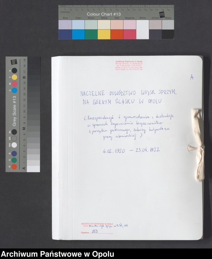 Obraz 2 z jednostki "/Korespondencja i sprawozdania, instrukcje w sprawach zapewnienia bezpieczeństwa i porządku publicznego, zakazy kolportażu prasy niemieckiej/ 4.02.1920 - 23.04.1922"