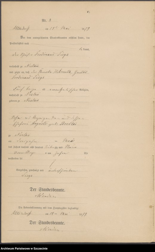 Obraz 11 z jednostki "Sterbe-Register (Neben-Register)"