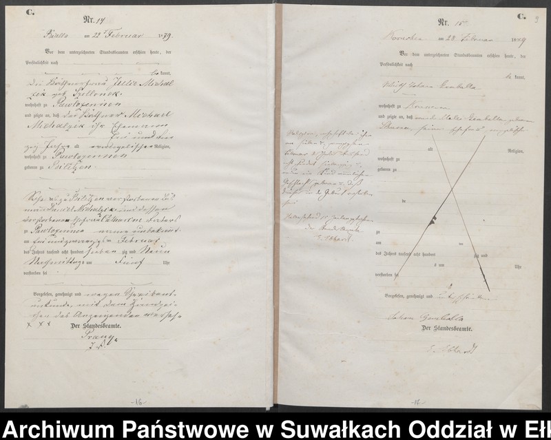 image.from.unit.number "Sterbe-Haupt-Register des Königlich Preussischen Standes-Amtes Belzonzen Kreis Johannisburg"