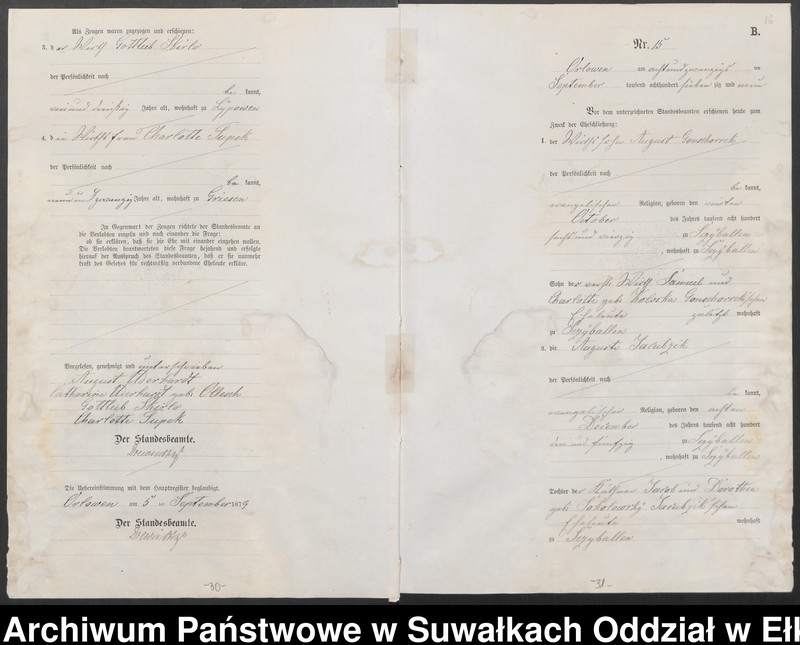image.from.unit.number "Heiraths-Neben-Register des Preussischen Standes-Amtes Orlowen Kreis Loetzen"
