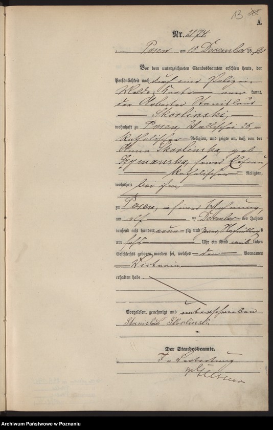 Obraz 16 z jednostki "Księga urodzeń t. VI"