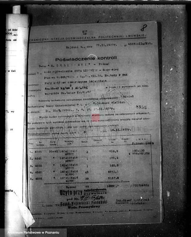 Obraz 12 z jednostki "Miejskie Zakłady Światła, Siły i Wodociągów w Lesznie nr woj. kotła 6841"