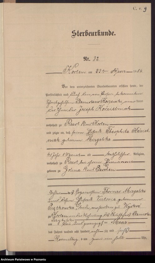 Obraz 11 z jednostki "Die von den Verlobten beigebrachten Urkunden zur Eheschliessung pro 1897"