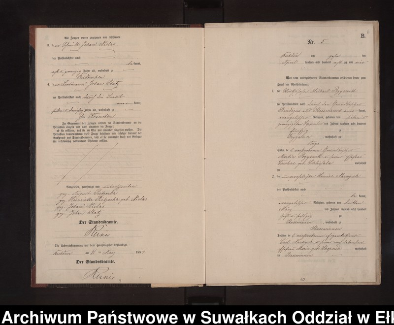 image.from.unit.number "Heiraths-Neben-Register des Preussischen Standes-Amtes Stasswinnen Kreis Loetzen"