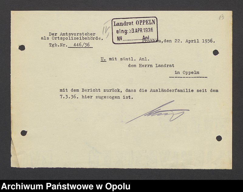 Obraz 15 z jednostki "[Zezwolenie na pobyt - Alfons Sage, ur. 13. 05. 1913 Breslau]"