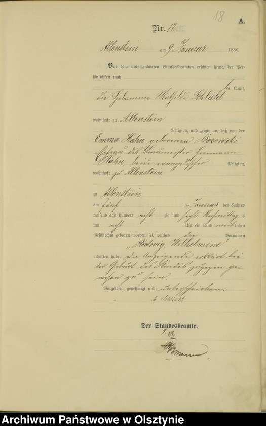 image.from.unit.number "Geburts-Haupt-Register Tom I,Nr 1 - 300"