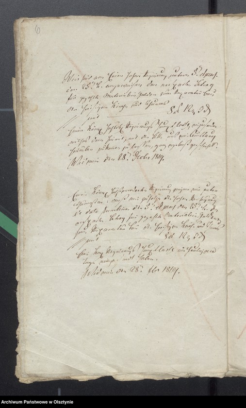 image.from.unit.number "Beläge zur 1819/1820 Jahres Kirchen Rechnung von Widminnen"