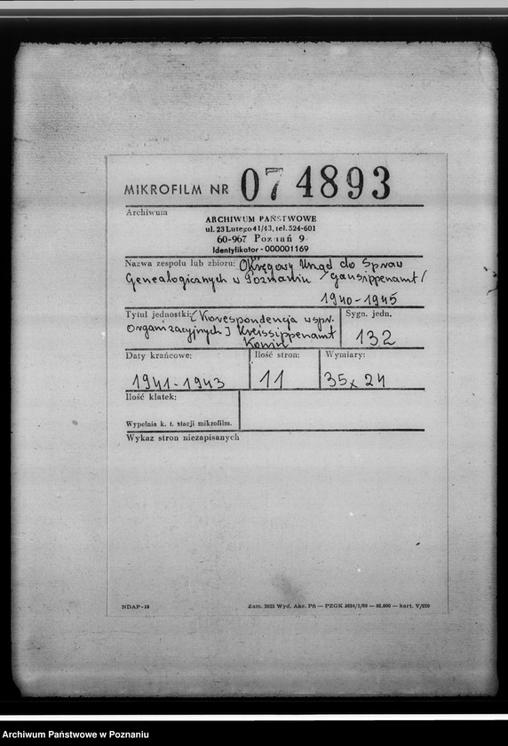 Obraz 2 z jednostki "[Korespondencja w sprawach organizacyjnych], Kreissippenamt Konin"