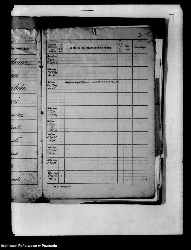 Obraz 7 z jednostki "Ewidencja stanowisk obsadzonych przez siły polskie w Głównej Kasie Rejencyjnej w Poznaniu i inne sprawy osobowe"