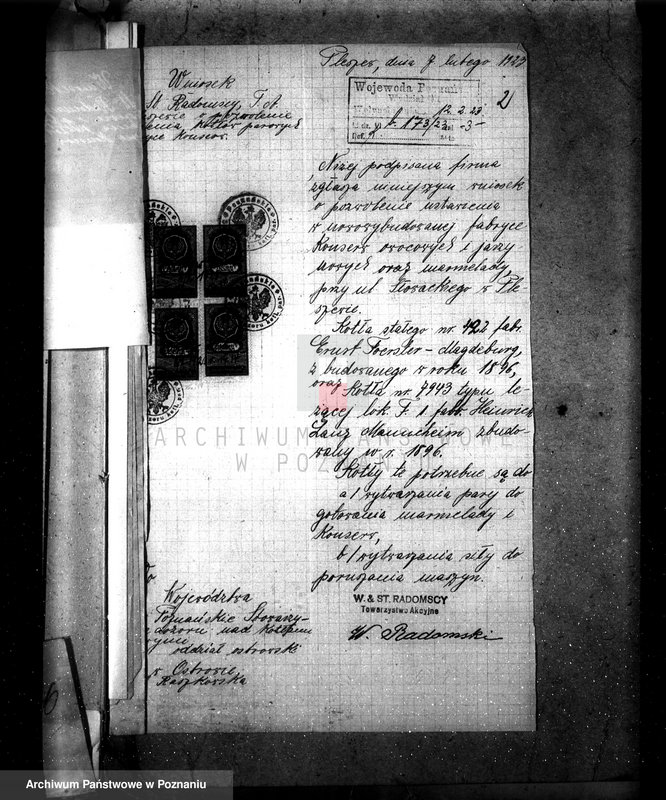 Obraz 6 z jednostki "Fabryka konserw i marmelad, własność St. Radomski w Pleszewie pow. jarociński nr fabr kotła 422, nr woj. kotła 95"