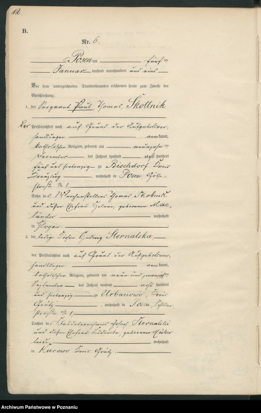 Obraz 14 z jednostki "Księga miejscowa małżeństw t. I"