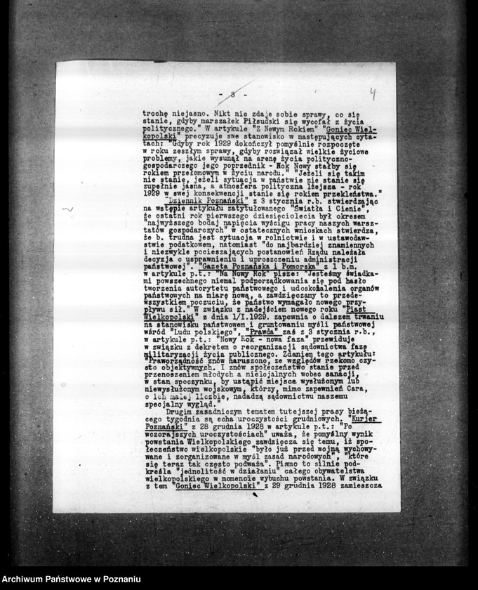 Obraz 8 z jednostki "Sprawozdania sytuacyjne tygodniowe za czas od 28 grudnia 1928 r. do dnia 31 stycznia 1929 r. /nr 1-5/"