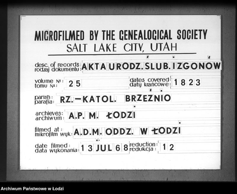 Obraz 1 z jednostki "Akta urodzeń, małżeństw i zgonów"