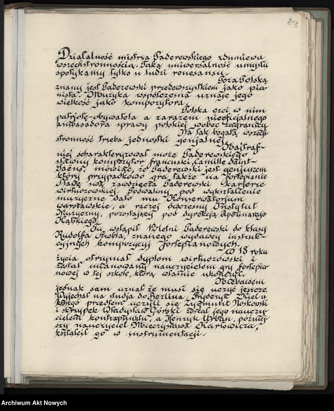 image.from.unit.number ""LXX Ignacemu Paderewskiemu - Łodzianie". Album pamiątkowy, oprawny w skórę, strona tytułowa obita srebrem"