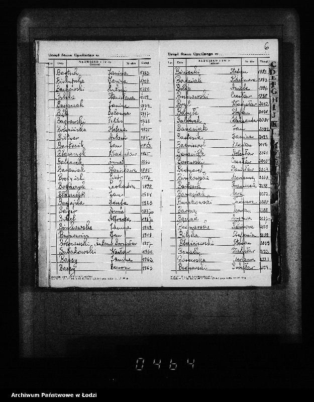 Obraz 10 z jednostki "Skorowidz do akt urodzeń"