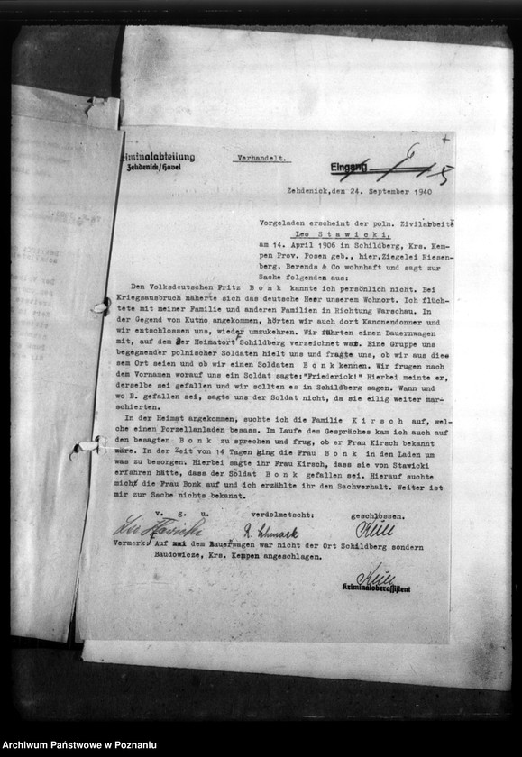 Obraz 11 z jednostki "Fritz Bonk aus Marschallsfelde, Kreis Kempen (Kępno)"