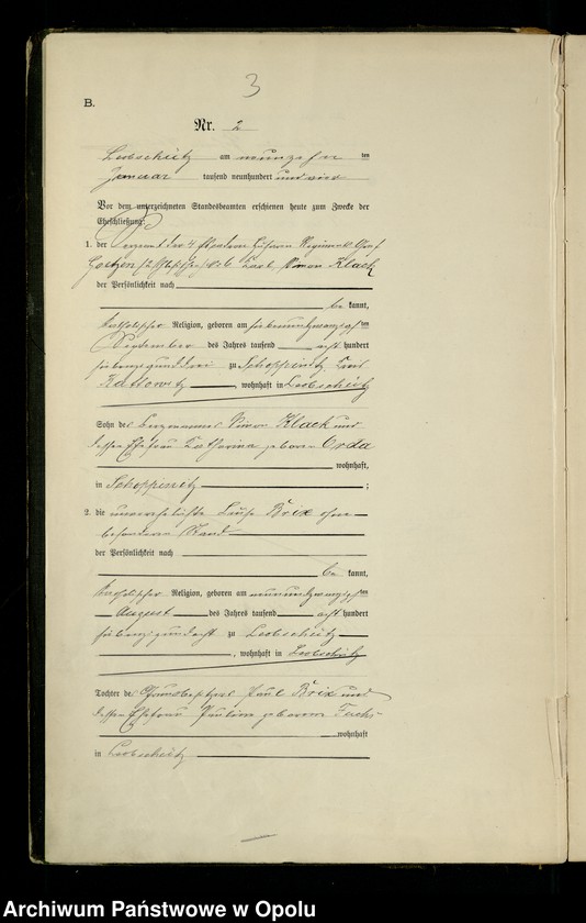 image.from.unit.number "Heiraths-Haupt-Register Standesamts Leobschütz pro 1904"