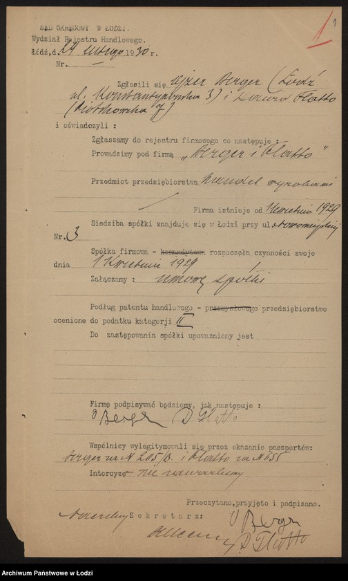 Obraz 3 z jednostki "Ajzer Bergier, Dawid Flatto- handel wyrobami gumowymi"