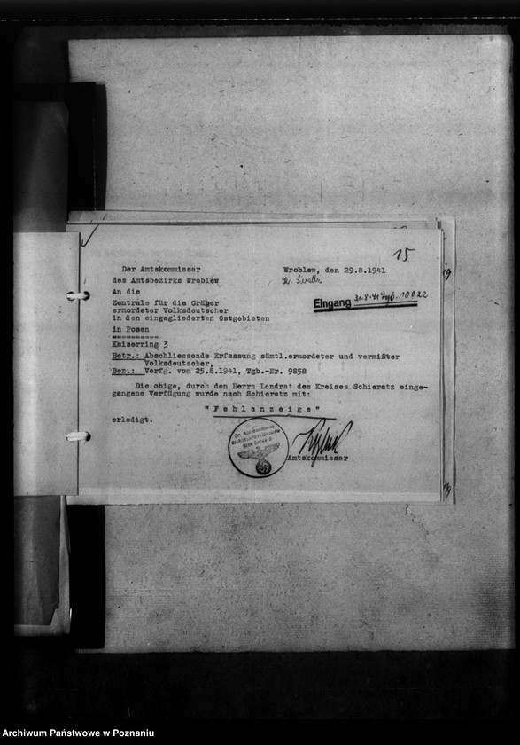 Obraz 19 z jednostki "Kreis Sieradz. Korespondencja w sprawie miejscowych Niemców, którzy zginęli w 1939 roku"