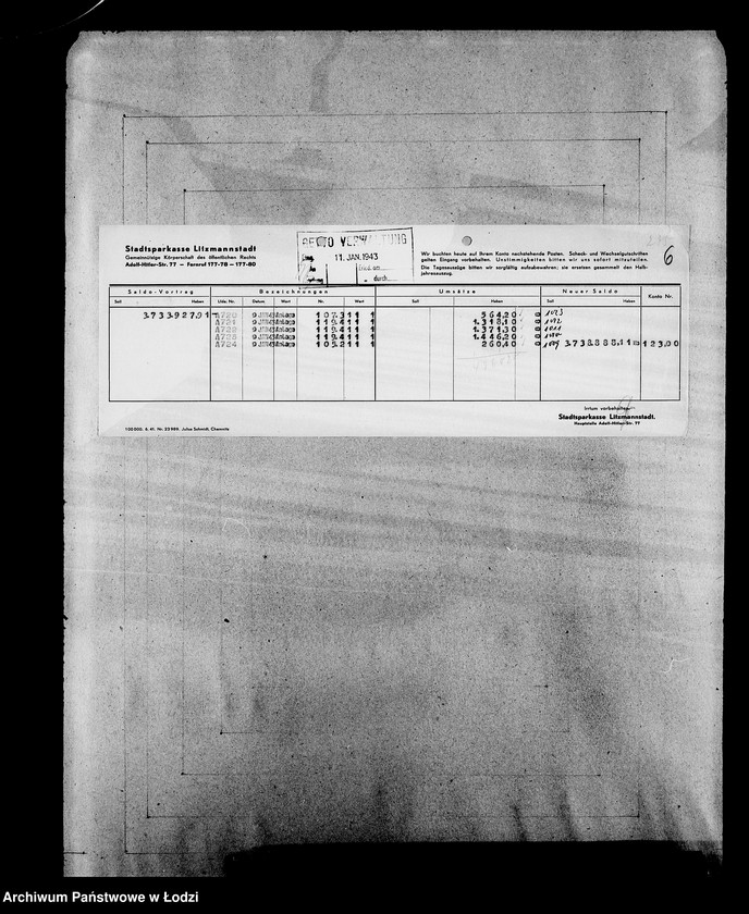 Obraz 10 z jednostki "Sonderkonto 12300 Bankauszüge"