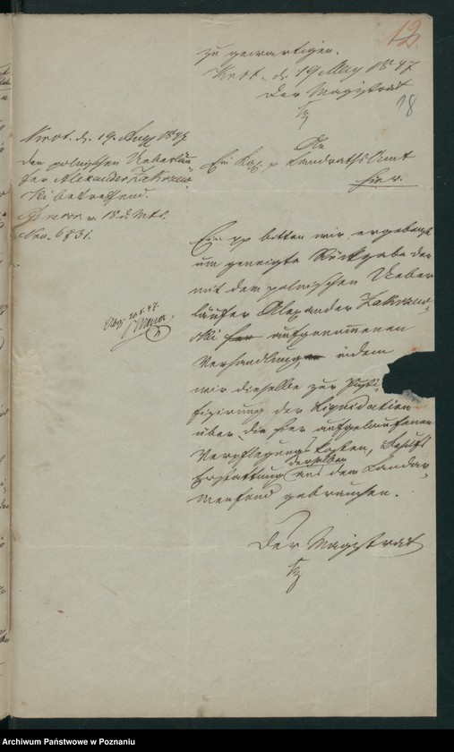 Obraz 20 z jednostki "A. betr. die Hauslieferung des hier aufgegriffenen polnischen Überläufers Alexander Zakrzewski nach Polen"