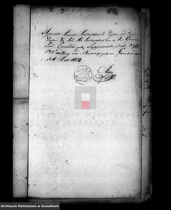 image.from.unit.number "Akta Stanu Cywilnego wyznania Rzymsko-Katolickiego w Sejach [Dokumenty do akt małżeństw]"
