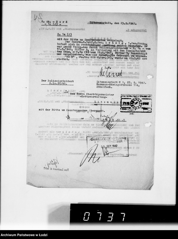 Obraz 8 z jednostki "Berichte der Polizei und Kripo [o zastrzeleniu Żydów uciekających z Getta i zatrzymaniu przemytników]"