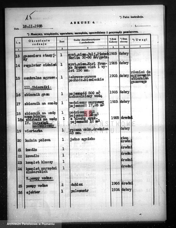 Obraz 19 z jednostki "Kwestionariusz Gazowni Miejskiej w Obornikach"