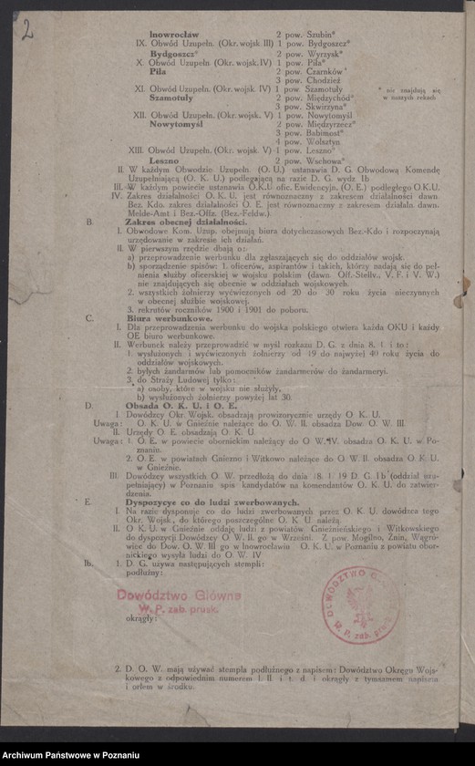 Obraz z jednostki "/Rozkazy dzienne Dowództwa Głównego Sił Zbrojnych w byłym zaborze pruskim/, do nr 100."