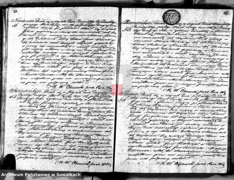 image.from.unit.number "Duplikat akt urodzonych, zaślubionych i umarłych parafii Wigry z roku 1852"