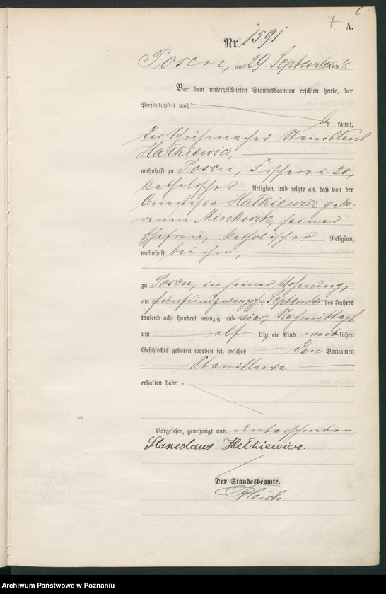 Obraz 10 z jednostki "Księga urodzeń t. V"