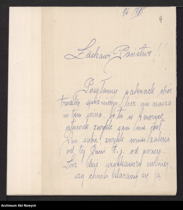 image.from.unit.number "Korespondencja organizacji polonijnych i osób prywatnych ze Stanów Zjednoczonych do I. J. Paderewskiego w sprawie pomocy dla ofiar wojny w Polsce"