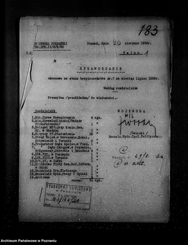 Obraz 5 z jednostki "Sprawozdania okresowe ze stanu bezpieczeństwa za miesiące lipiec-grudzień 1936 r. /nr 7-12/"