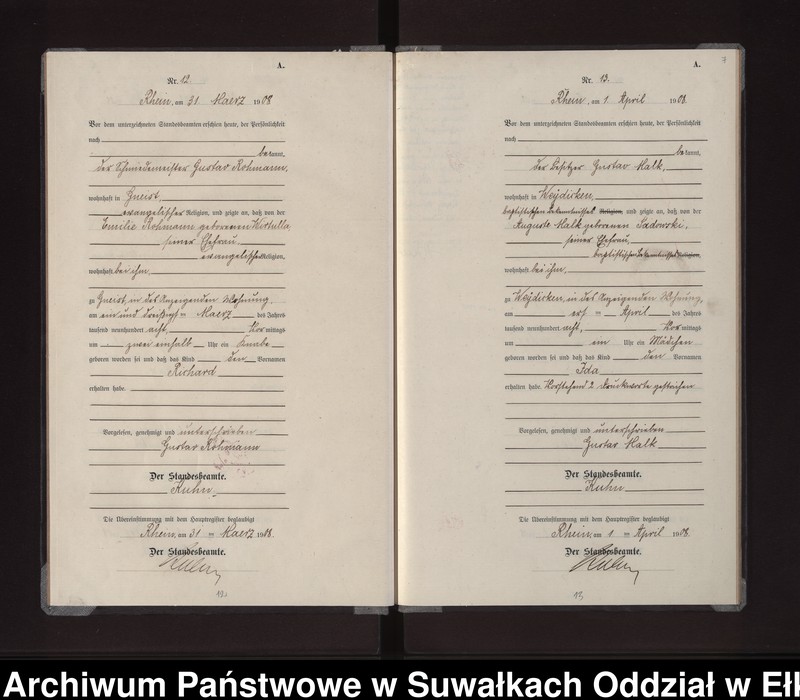 image.from.unit.number "Geburts-Neben-Register des Königlichen Preussischen Standes-Amtes Gneist Kreis Lötzen"