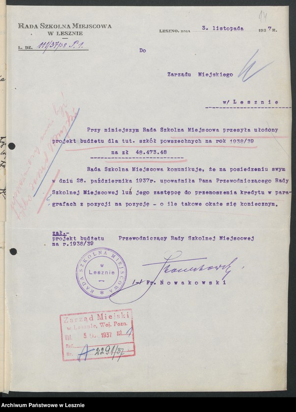 Obraz 17 z jednostki "[Sprawy budżetowe [projekt budżetu na rok 1938-1939]"