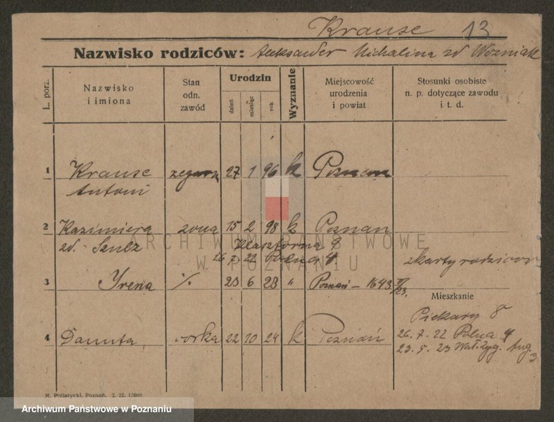 Obraz 13 z jednostki "Krause (żonaci i wdowy)"