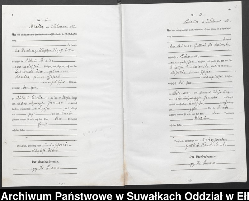 image.from.unit.number "[Geburts-Haupt-Register des Königlichen Preussischen Standes-Amtes Bialla Kreis Johannisburg]"
