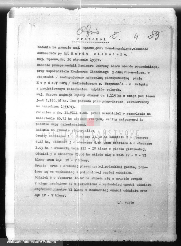 Obraz 9 z jednostki "/Majętność leśna Wąsowo w powiecie nowotomyskim/"