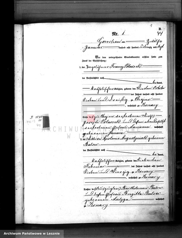 Obraz 5 z jednostki "[Księga małżeństw - tom I]"