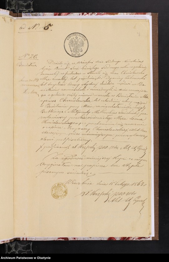 image.from.unit.number "Annexa z Parafij Janowiec składające się z kart czterdziestu za rok 1868"