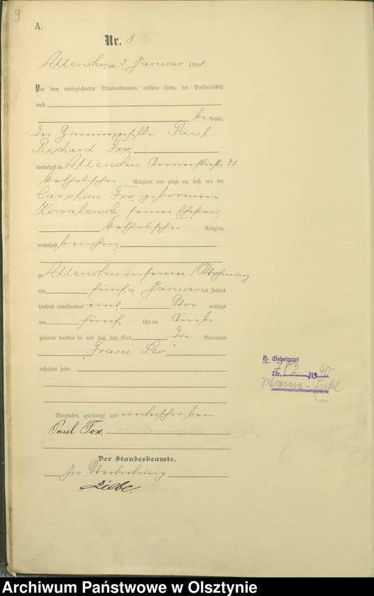 image.from.unit.number "Geburts-Haupt-Register Tom I,Nr 1 - 396"