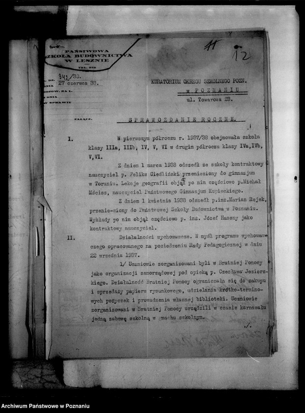 Obraz 16 z jednostki "Państwowa Szkoła Budownictwa w Lesznie - [protokoły z egzaminu końcowego wraz ze spisem abiturientów]"