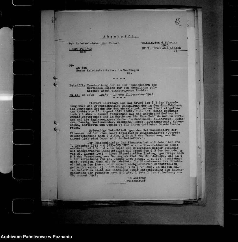 Obraz 16 z jednostki "Grundstückstausch mit der Stadt Posn- Schlossberg und Bernhardinerplatz"