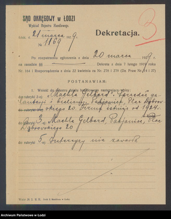 Obraz 5 z jednostki "Machla Gelbard- sprzedaż galanterii i bielizny"