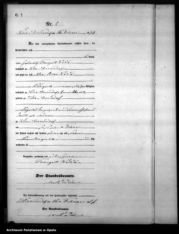 image.from.unit.number "Sterbe-Neben-Register Standesamtsbezirks Hennersdorf 1877"