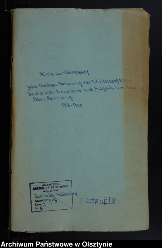 image.from.unit.number "Jahr Kirchen Rechnung der Waltersdorfschen Kirche aller Einnahme und Ausgabe wie auch Bau-Rechnung"