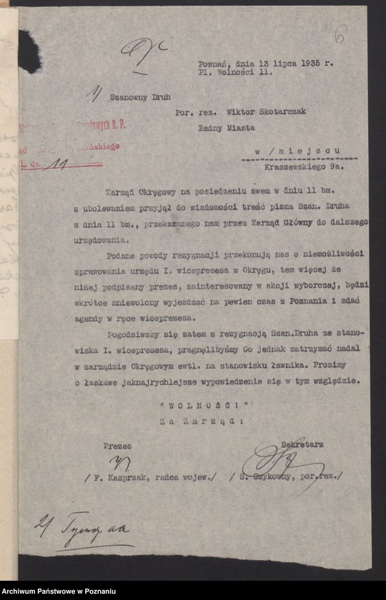 Obraz 11 z jednostki "Członkowie Zarządu Okręgu Związku Weteranów Powstań Narodowych i Związku Powstańców Wielkopolskich [korespondencja]"