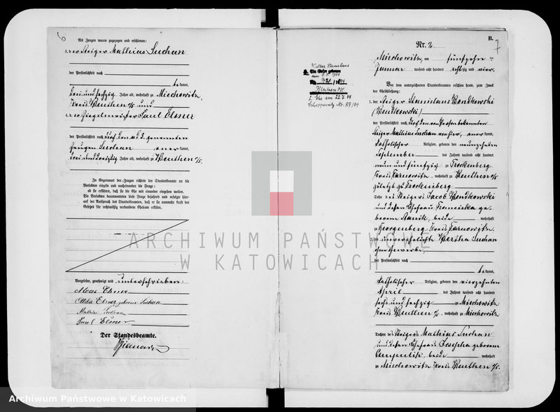 image.from.unit.number "Księga małżeństw za rok 1884 [nr 1 - 97]"